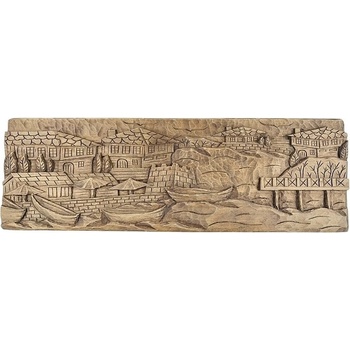 Дърворезбовано пано Стария град с пристанището (6120)