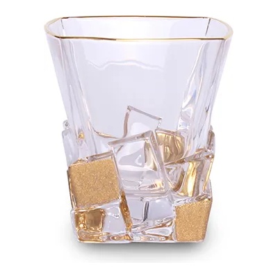 Bohemia 1845 Чаша за уиски Bohemia Crack Golden Ice 310 мл, 6 броя (BOHEMIA 1845 1000278)