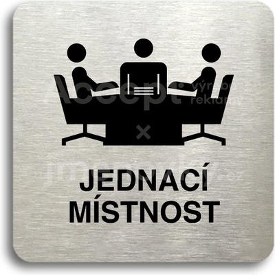 ACCEPT Piktogram jednací místnost - stříbrná tabulka - černý tisk bez rámečku
