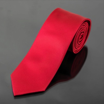 AMJ kravata pánská šikmý proužkovaný vzor KU0028 sytě červená – Zboží Dáma