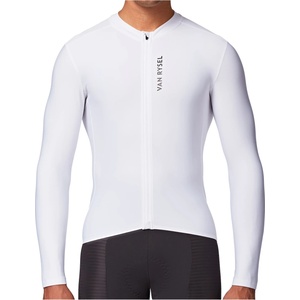 VAN RYSEL Фланелка с дълъг ръкав за колоездене Van rysel Jersey RCR Long Sleeve Mid Season Cycling jersey - White - размер XXL (056-4204-0215)
