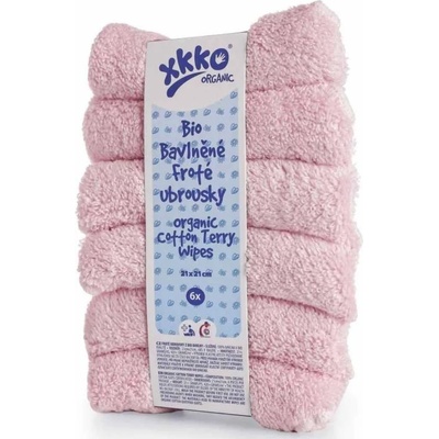 XKKO Комплект хавлиени кърпи от памук Xkko - Baby Pink, 21 х 21 cm, 6 броя (8594161576693)