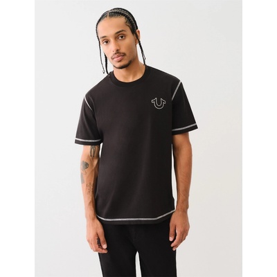 True Religion Тениска True Religion Men's Regular Fit Stitch T-Shirt - Black