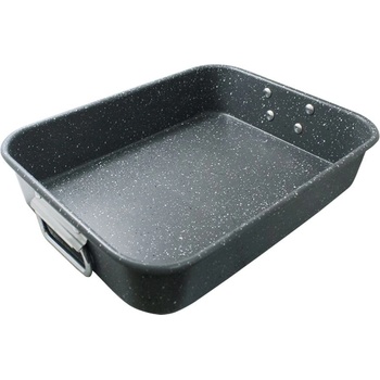 Elekom Тава с дръжки ЕК-Н30 G, Висококачествено мраморно покритие, Висока устойчивост на надраскване, 34 х 26 x 6 см/0, 6 мм (EK-Н30 G)