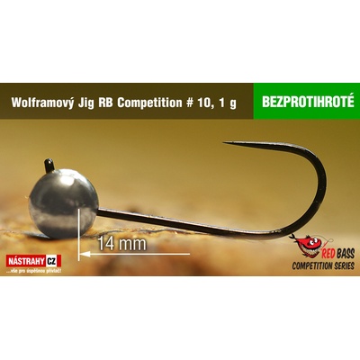 NASTRAHY.cz Bezprotihrotý wolframový Jig RB Competition #10 14 mm 1,0 g Silver 5 ks