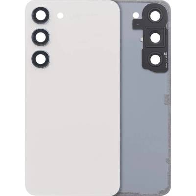 Zadní sklo + sklíčko kamery Samsung Galaxy S23 5G – krémový (Aftermarket Plus, bez loga) SAM3629