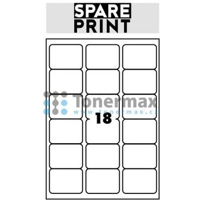 Spare Print Premium A4 18 etiket 68x47 mm 100 archů bílé