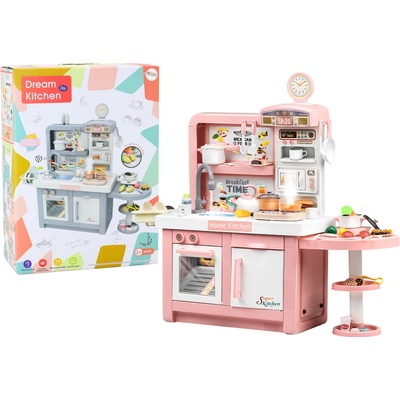LEAN TOYS Kuchynka pre deti s príslušenstvom ružová