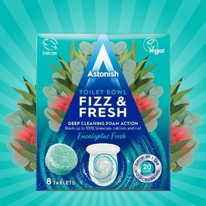 Astonish 8 таблекти за почистване на Тоалетна чиния Fizz & Fresh Tabs Eucalyptus Fresh (351070)