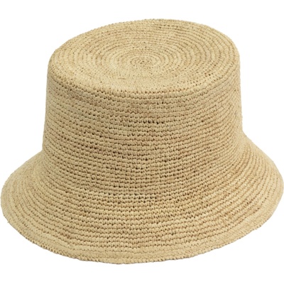 Fiebig Headwear since 1903 Dámský letní nemačkavý slaměný klobouk Bucket Hat Crochet – Zboží Dáma