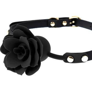 Image 1 of Kiotos Silicone Rose Gag Black