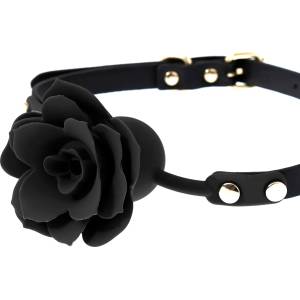 Kiotos Silicone Rose Gag Black