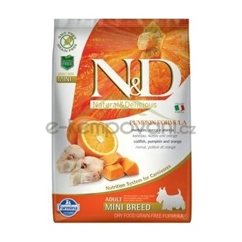 N&D Pumpkin Dog Adult Mini Grain Free Codfish & Orange 7 kg