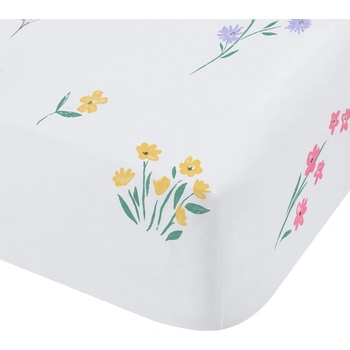 Catherine Lansfield Бял еластичен двоен детски чаршаф 135x190 cm Bunny Tails Ditsy Flowers - Catherine Lansfield (BD/59097/W/DFD/WH)