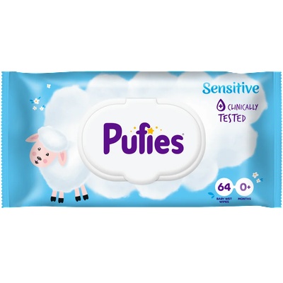 Pufies Мокри кърпички Pufies Sensitive с капак 64бр (р-842920)