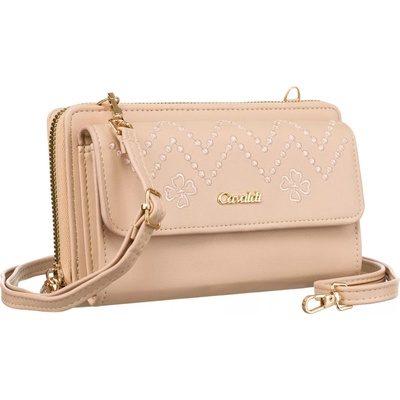 Cavaldi Crossbody koženková mini dámská peněženka/kabelka M-13-8000 BEIGE