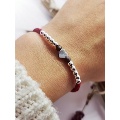 Дасмка сребърна гривна със сърце