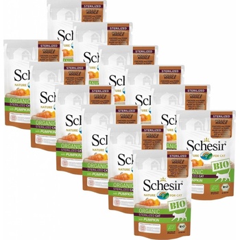 Schesir Cat bio sterilized kuracie a bravčové s tekvicou 12 x 85 g