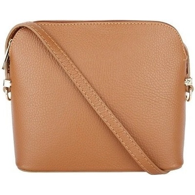 Vera Pelle dámska kožená crossbody kabelka Talianska camel Valenta cognac