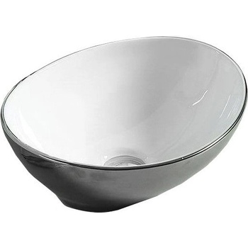 Mexen Elza мивка върху плот 40 x 33 см, сребърна/бяла - 21014079 (21014079)