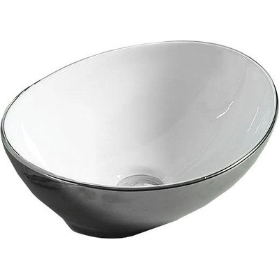 Mexen Elza мивка върху плот 40 x 33 см, сребърна/бяла - 21014079 (21014079)