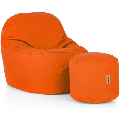SakyPaky Sedací vak Klííídek s taburetem oranžová