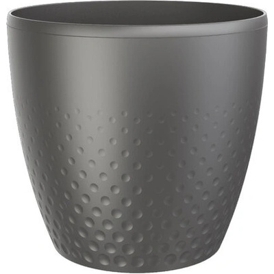 Plastia Plastový kvetináč Perla 25 cm, antracit,