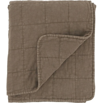 Chic Antique Mocca bavlnený prehoz s opraným vzhľadom Vintage Quilt 130 x 180 cm