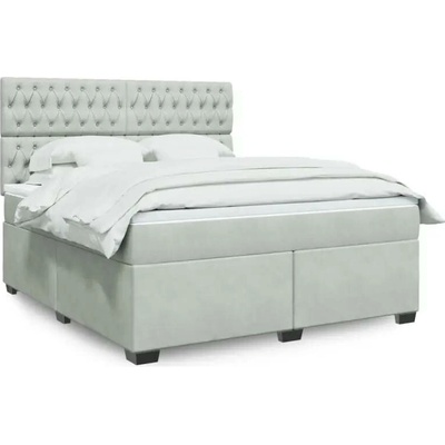 vidaXL 11461.3293284 Boxspring postel s matrací světle šedá samet