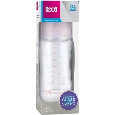 LOVI sklenená fľaša Baby Shower Pink 250 ml