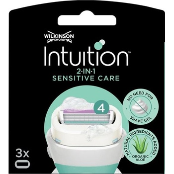 Wilkinson Sword Intuition Дамски резервни ножчета Sensitive Care, 3 броя