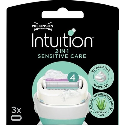 Wilkinson Sword Intuition Дамски резервни ножчета Sensitive Care, 3 броя