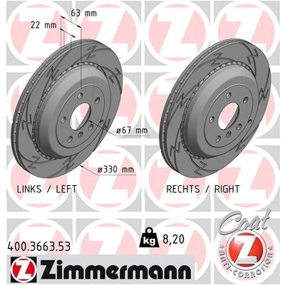 ZIMMERMANN Brzdový kotúč 400366353