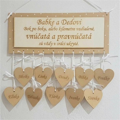 LYMFY | Tabulka 30x15cm babičce a dědečkovi (do 10ks srdíček)