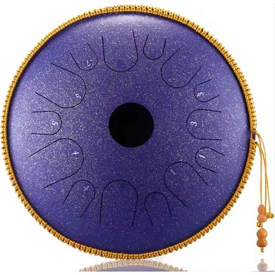 Profesional Tongue drum 14' 35cm 14 tónů D-dur fialový s příslušenstvím