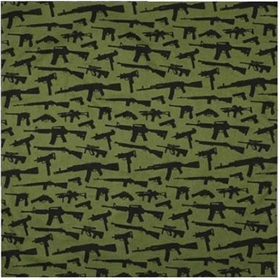 bandana šátek GUN PATTERN OLIV