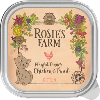 Rosies Farm Kitten kuracie & pstruh 16 x 100 g