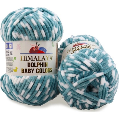 Himalaya příze Dolphin Baby Colors 80436 lesní zelená s bílou
