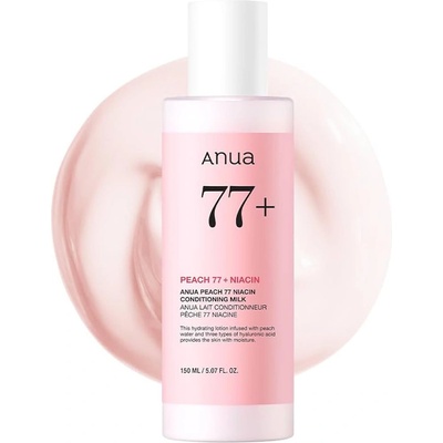 Anua Peach 77% Niacin Conditioning Milk - Подхранващо мляко за лице с 77% екстракт от праскова 150мл