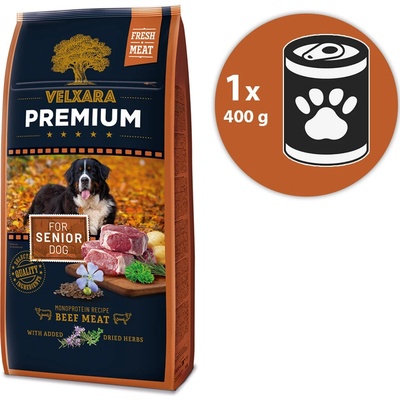 Velxara Premium Dog Senior Monoprotein Beef Meat 12 kg