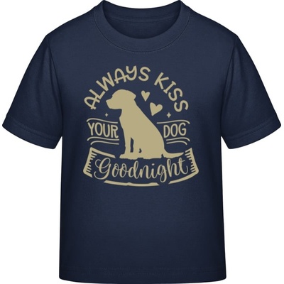 E190 Tričko pre Deti Dizajn Always kiss your dog Navy