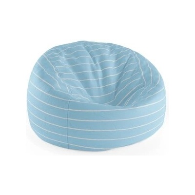 Sablio sedací vak Cocoon bílé linky na modré 75 x 45 x 35 cm