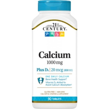 21st Century Calcium 1000 mg + D3 20 mcg [90 Таблетки]