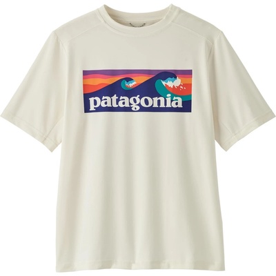 Patagonia Детска плажна тениска от ликра Patagonia Kid's Cap SW T-Shirt Sport shirt - Boardshort Logo: White (704-4466-0714)