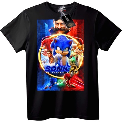 NOONEBRAND Тениска Sonic 2 филмът - 6XL, Black
