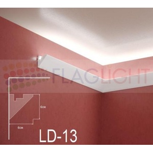  Ld-13 Декоративен профил за скрито led осветление ► 2метра (ld13)