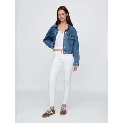 GAP Džínsy Mid Rise True Skinny Biela