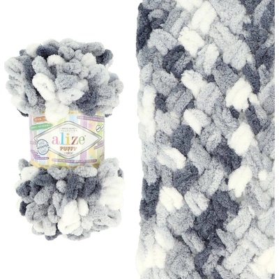 Alize Puffy Color 5925 bielo sivá