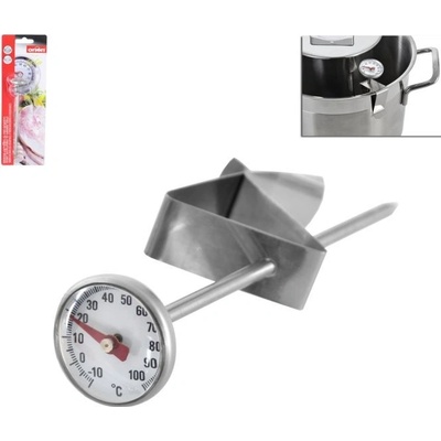 teploměr 14cm tyčkový s klipem, -10°C+100°C, zavař. se závěsem