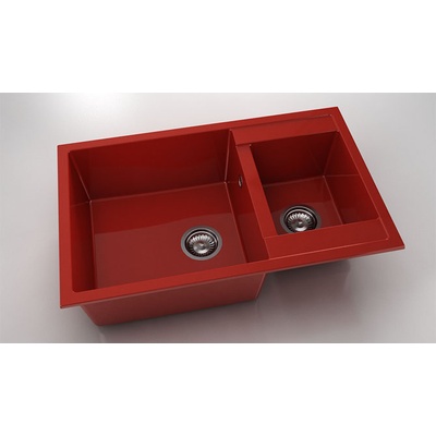 FAT Мивка Vanguard 233, Polymer marble, 14 Рубинено червено, с включен сифон